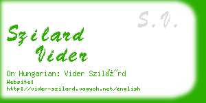 szilard vider business card